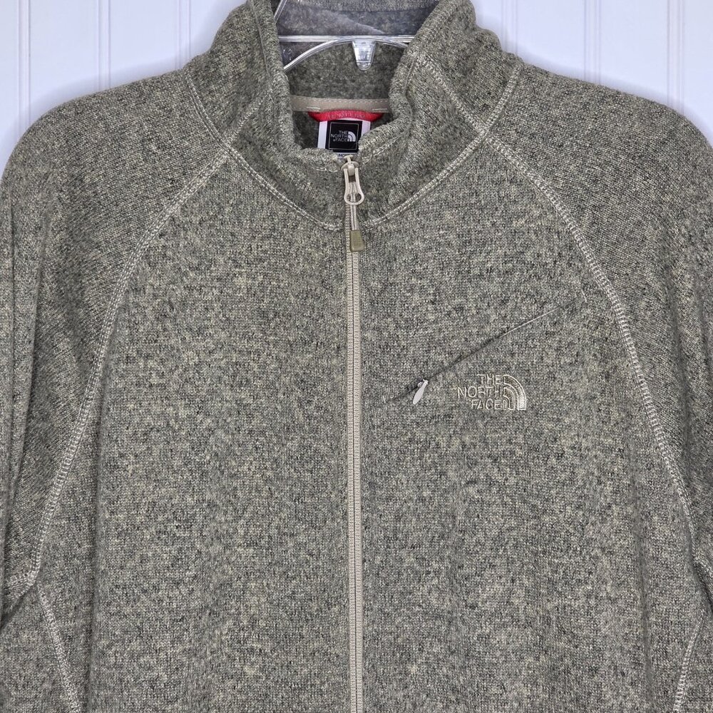 North Face Knit Jacket Mens L Brown Full Zip Sweater Outdoors Hiking Gorpcore - Picture 2 of 14
